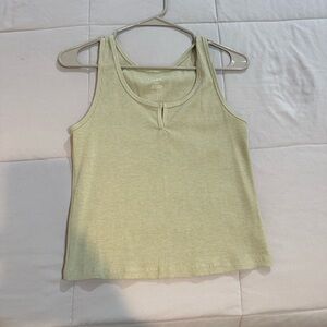 Ribbed Knit Tank Top - Light Green